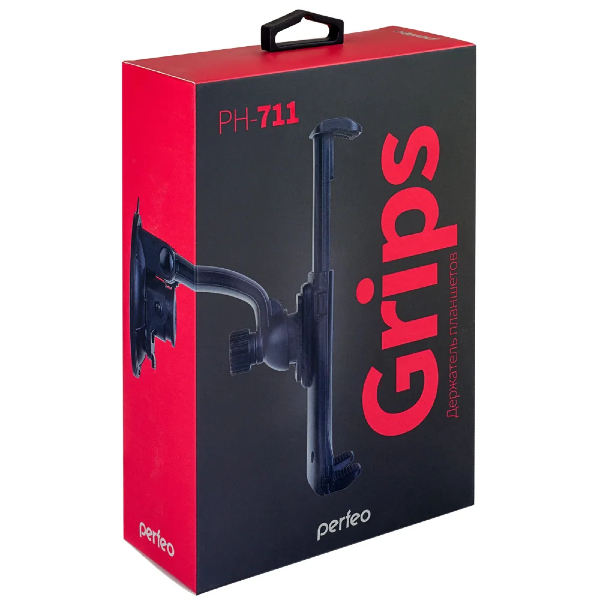 Держатель автомобильный для смартфона Perfeo 711 4-10'', на стекло (PF_4224)