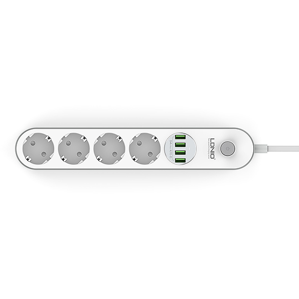 Удлинитель LDNIO SE4432 2м, 4 розетки, 4*USB (LD_B4438)