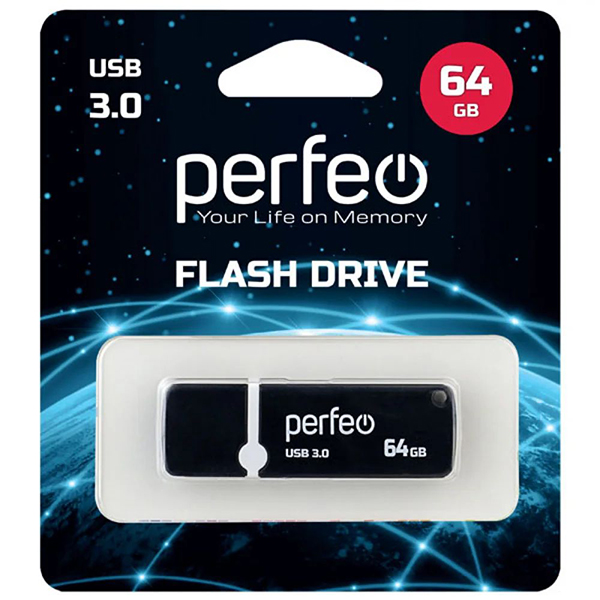 USB-флешка Perfeo 64GB C08 Black (PF-C08B064)