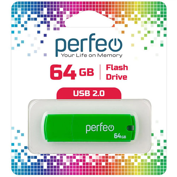 Флэш диск USB Perfeo 64GB C05 Green (PF-C05G064)