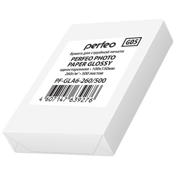 Фотобумага для принтера Perfeo G05 10х15см 260г/кв.м глянц.500л(PF-GLA6-260/500)