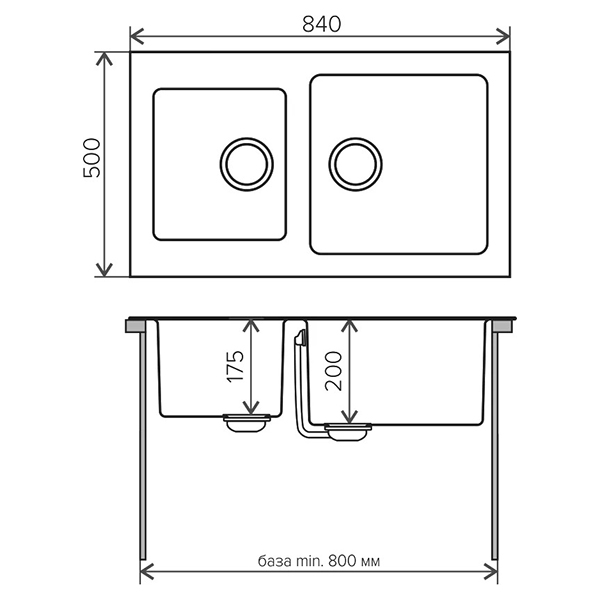Мойка кухонная TOLERO Twist TTS-840 №911 черный(474308)