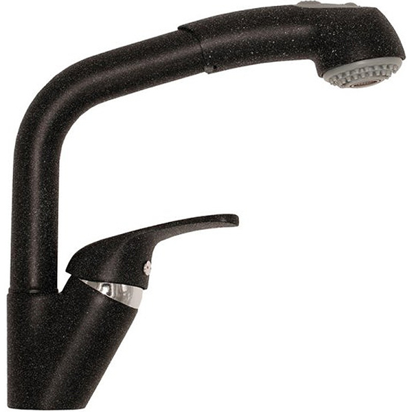 Смеситель POLYGRAN кухонный Высокая Лейка №16 черный(464124)