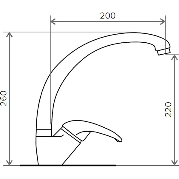 Смеситель POLYGRAN Высокий кухонный №302 песочный(003189)