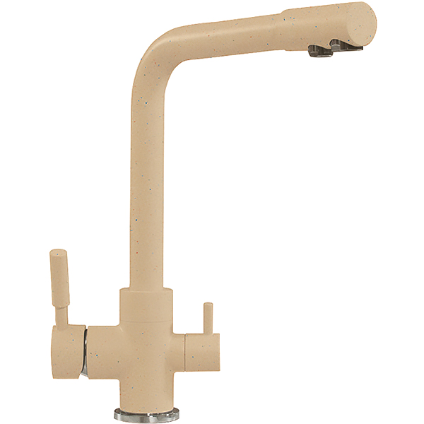 Смеситель POLYGRAN Высокий Дуо кухонный №27 бежевый(627529)