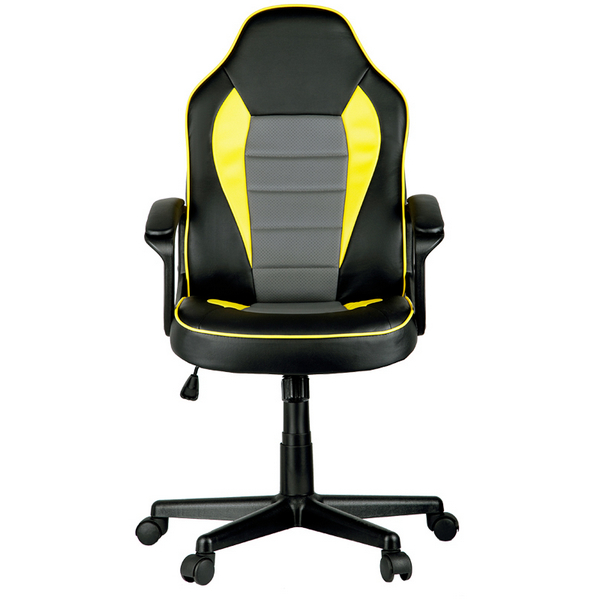 Кресло компьютерное игровое Helmi HL-S08 Rally черно-серо-желтый