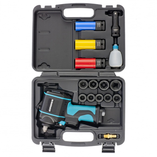 Гайковерт пневматический ударный GROSS G985K2, 610 Нм (57445)