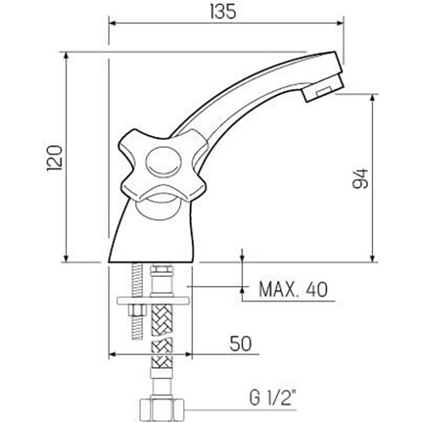 Смеситель РМС SL115-161 для умывальника