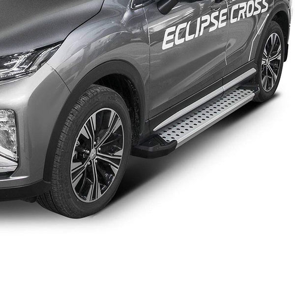 Порог Rival MITSUBISHI Eclipse Cross 2018+ серебристый/ черный