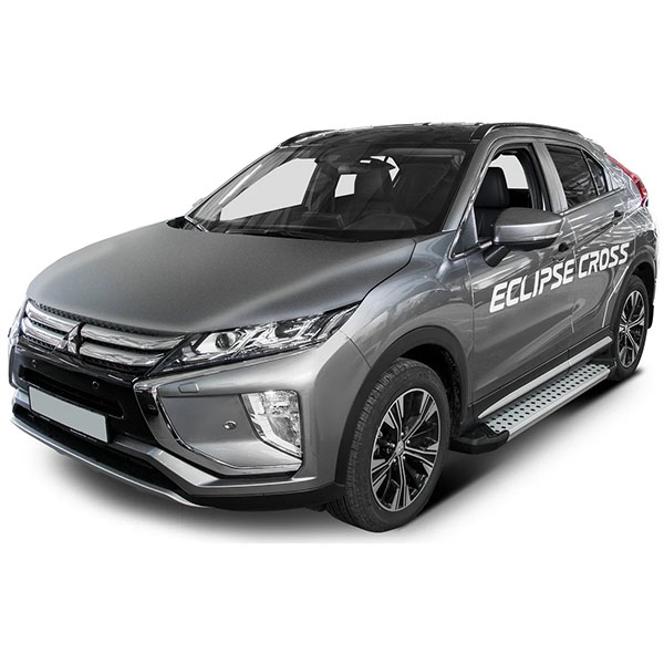 Порог Rival MITSUBISHI Eclipse Cross 2018+ серебристый/ черный
