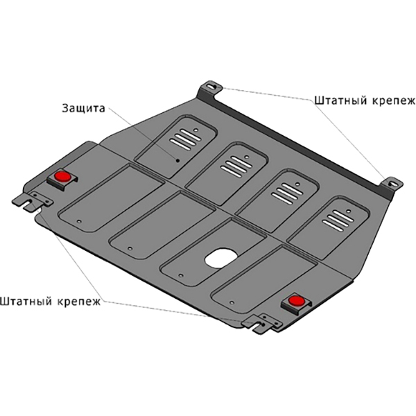 Защита АвтоБроня CHEVROLET Aveo 2012-15