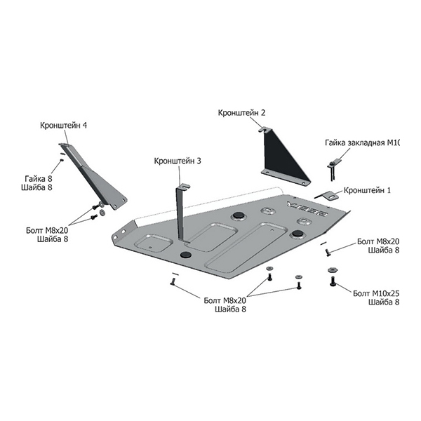 Защита Rival GEELY Tugella 2020+ , V - 2.0 (333.1924.1)