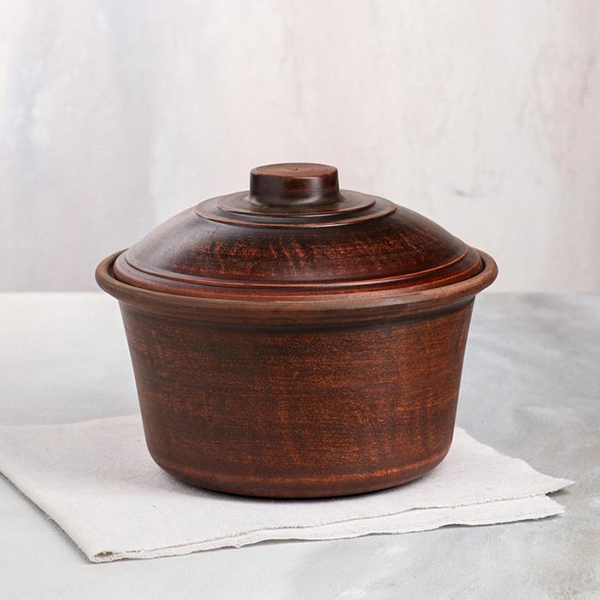 Кастрюля Красная глина 2 л 7368122