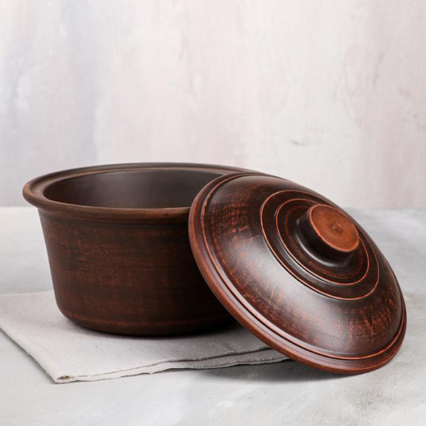 Кастрюля Красная глина 2 л 7368122