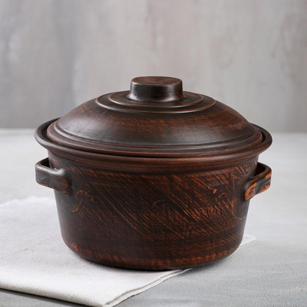 Кастрюля Красная глина 2 л 6853727