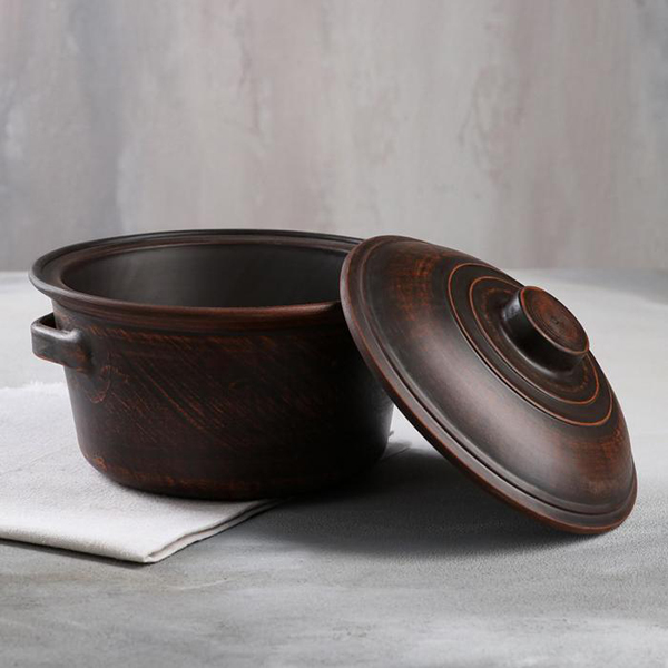 Кастрюля Красная глина 2 л 6853727