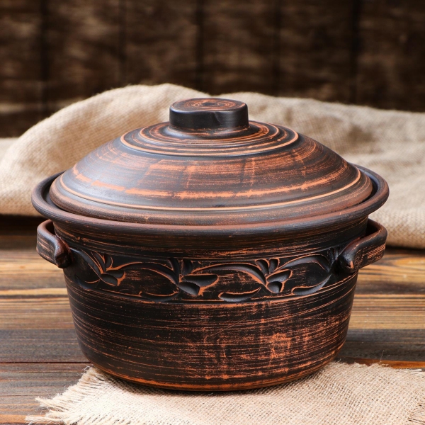 Кастрюля Красная глина 2 л 4824136