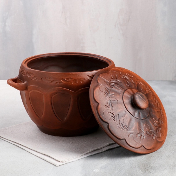 Кастрюля Красная глина 3.5 л 5244843