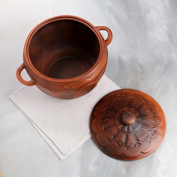 Кастрюля Красная глина 3.5 л 5244843