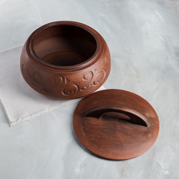 Кастрюля Красная глина 3 л 7096511