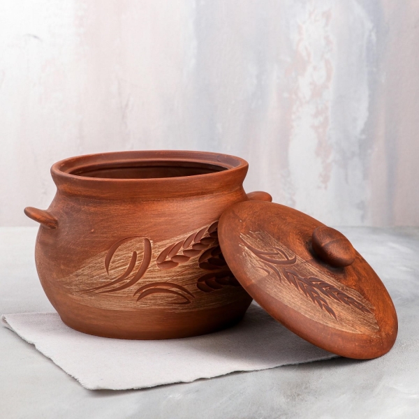 Кастрюля Красная глина 3.5 л 7096522