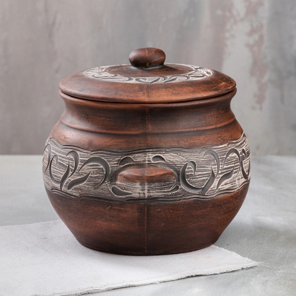 Кастрюля Красная глина 3.5 л 6834743