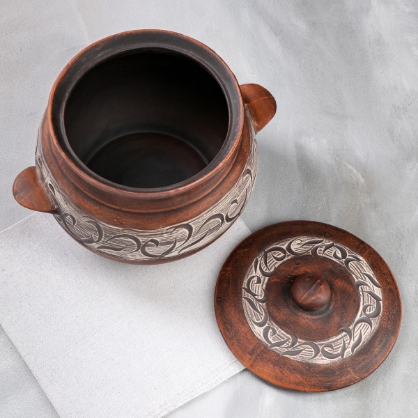 Кастрюля Красная глина 3.5 л 6834743