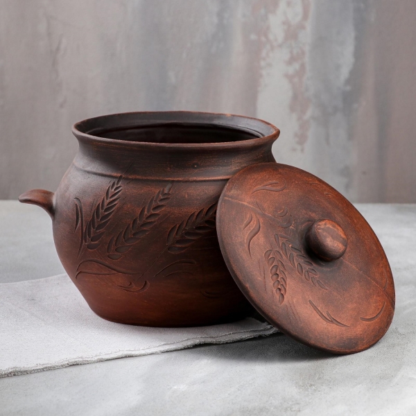 Кастрюля Красная глина 3.5 л 6834742