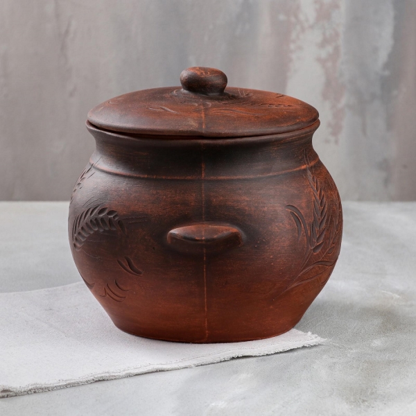 Кастрюля Красная глина 3.5 л 6834742