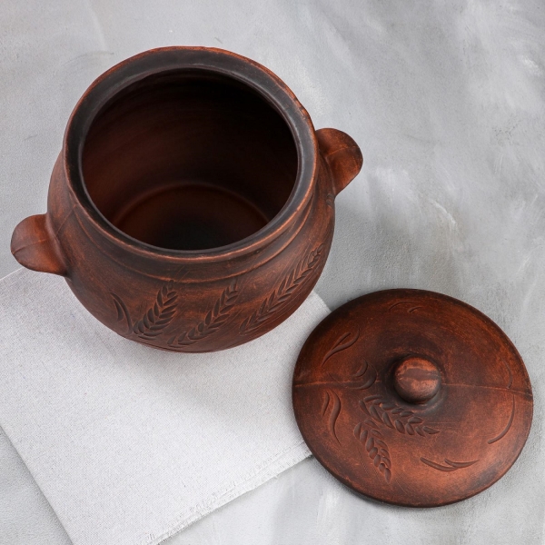 Кастрюля Красная глина 3.5 л 6834742