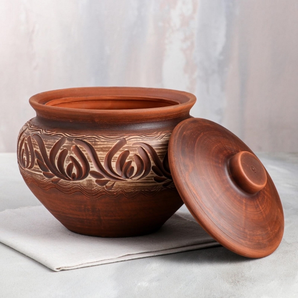 Кастрюля Красная глина 4 л 7295121