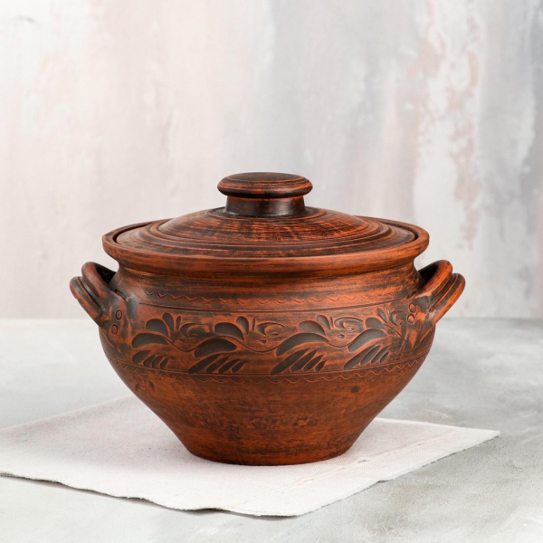 Кастрюля Красная глина 2.5 л 4679179