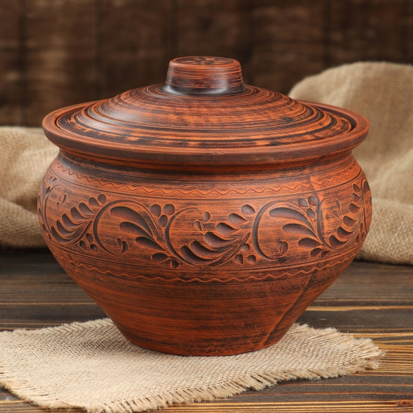 Кастрюля Красная глина 2.5 л 4679178