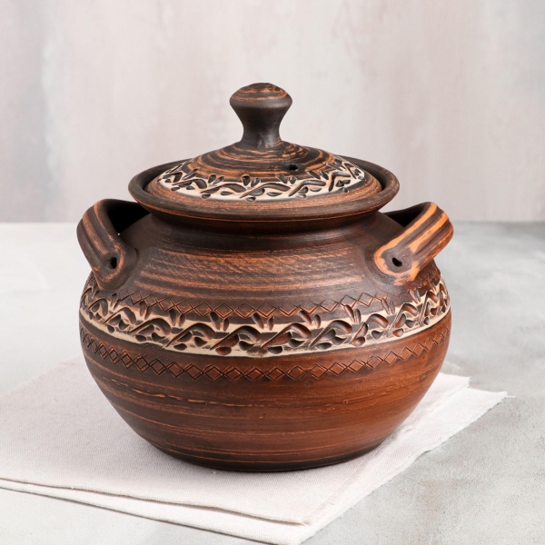 Кастрюля Красная глина 2.5 л 7048550