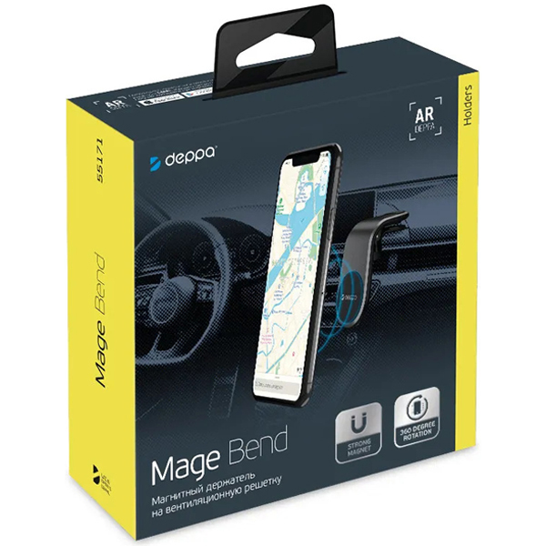 Держатель автомобильный Deppa Mage Bend магнитный черный