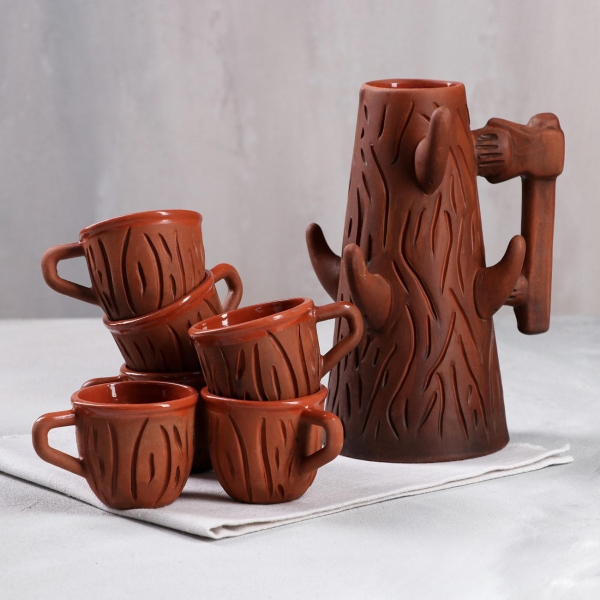 Кружка для чая Красная глина Дерево 7 предметов, 1/0.1 л 1165870