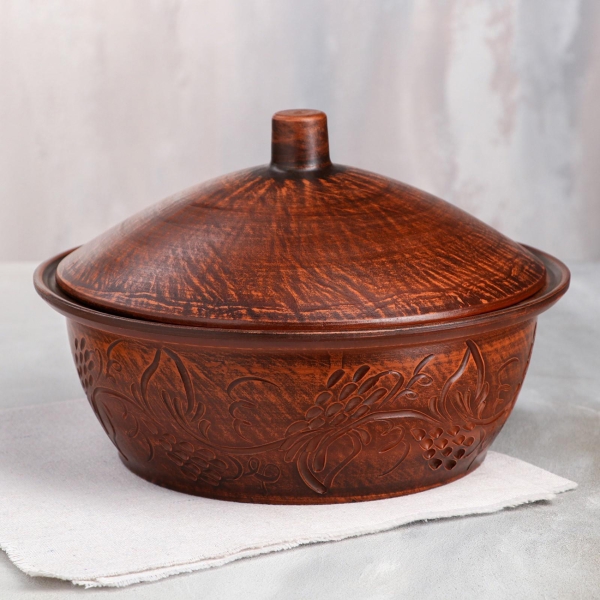 Пловница Красная глина Резной узор красная глина, 2.2 л 7296074