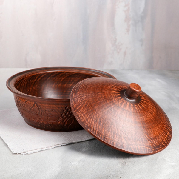 Пловница Красная глина Резной узор красная глина, 2.2 л 7296074