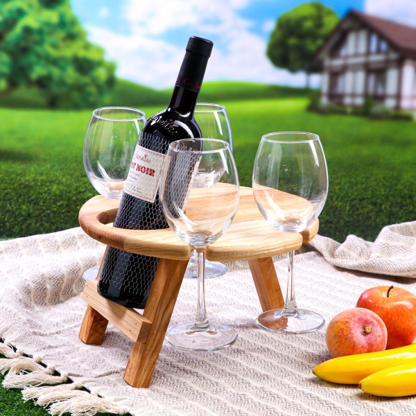 Подставка для вина и закусок Доброе дерево Винница раскладная, массив ясеня 4694423