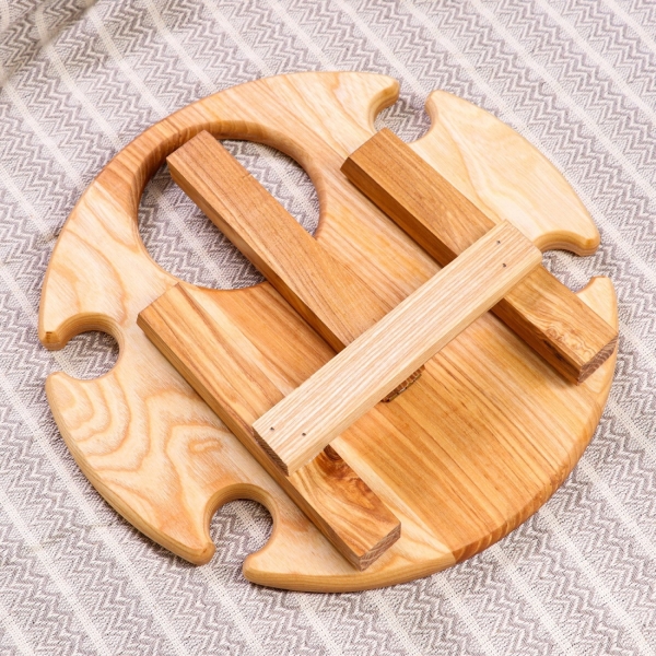 Подставка для вина и закусок Доброе дерево Винница раскладная, массив ясеня 4694423