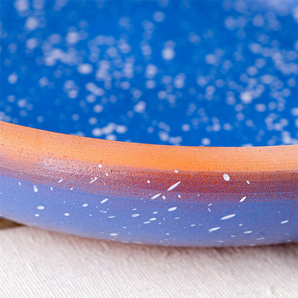 Сковорода Красная глина Гончарная темно-синяя, 1.5 л 7373549