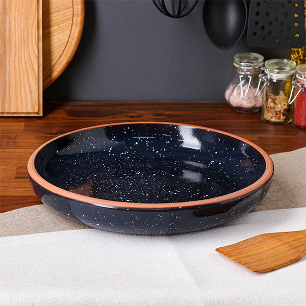 Сковорода Красная глина Гончарная черная, 1.5 л 7373550