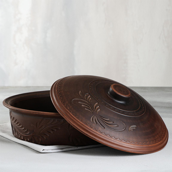 Сковорода Красная глина Резная красная глина, 28 см 4705821