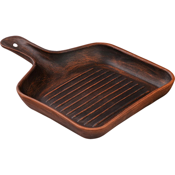 Сковорода Красная глина Гриль 30х21х3,5 см 6834748