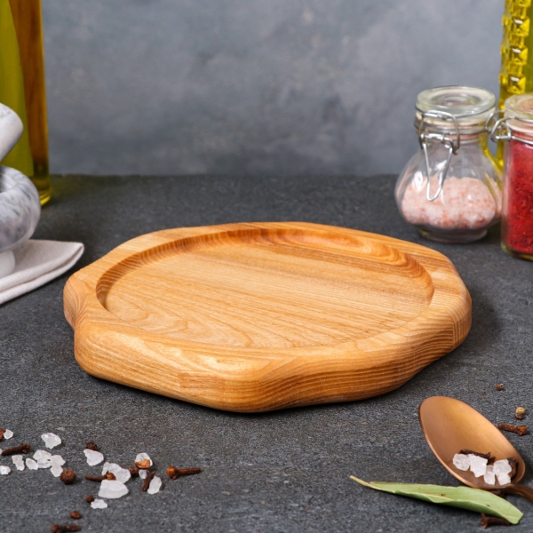 Тарелка-доска Доброе дерево Каштан 20х20 см, массив ясеня 4497620