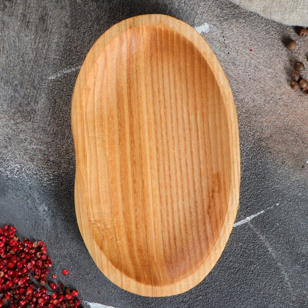 Тарелка-доска Доброе дерево Олива 20х12 см, массив ясеня 4497618