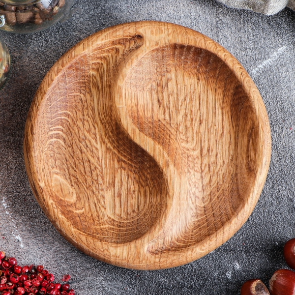 Тарелка столовая Доброе дерево Инь-Янь d-15 см, массив ясеня 2991706