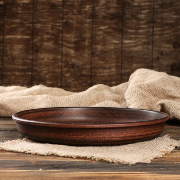 Тарелка столовая Красная глина Дымленая 25 см 1389080