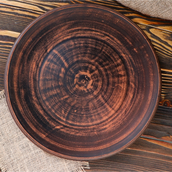 Тарелка столовая Красная глина Пицца гладкая, 30 см 4824142