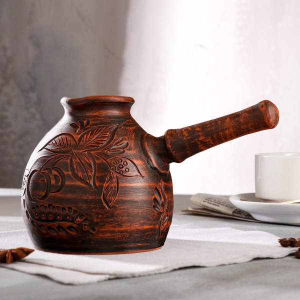 Турка Красная глина Гончарная декор, 0.9 л 6252810